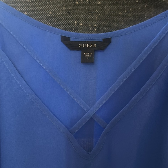 Guess Cobalt Blue Spaghetti Strap Tank Top Size S - Picture 3 of 6